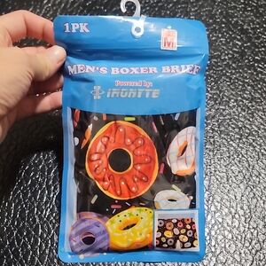 Ironyte Donut Print Black Boxer Briefs